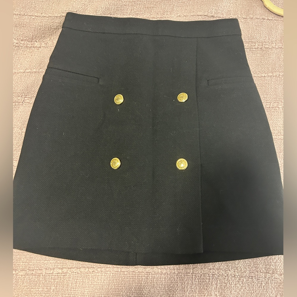 Black Skirt with Gold Buttons